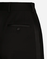Flared wool gabardine pants