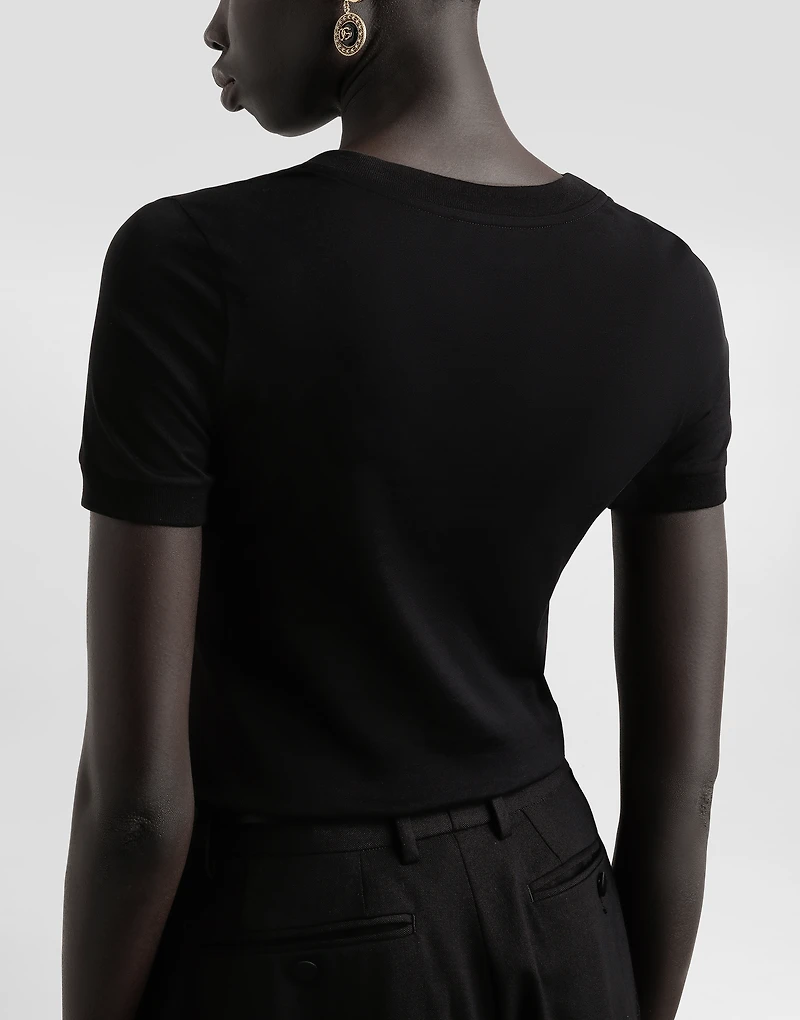 Cotton t-shirt with swarovski cross