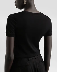 Cotton t-shirt with swarovski cross