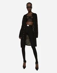 Lace-stitch coat
