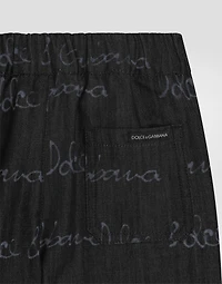 Denim shorts with Dolce&Gabbana logo