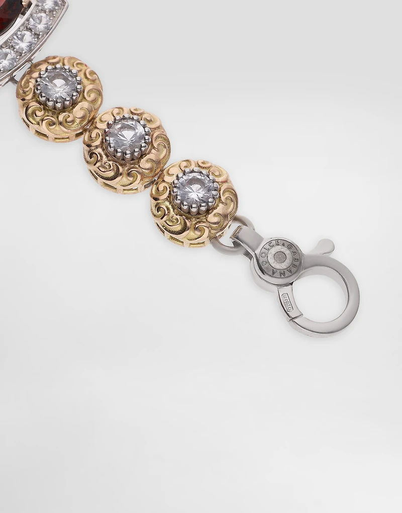 Eleganza Necklace 18-carat white and rose gold, garnets, and sapphires