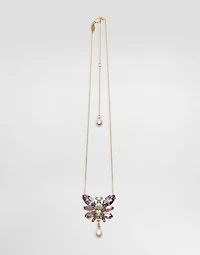 Butterfly Necklace 18-carat yellow gold and amethysts