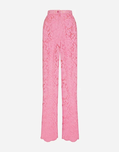 Flared branded stretch lace pants