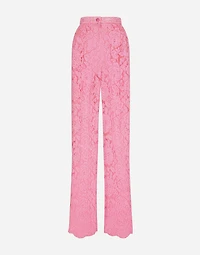 Flared branded stretch lace pants