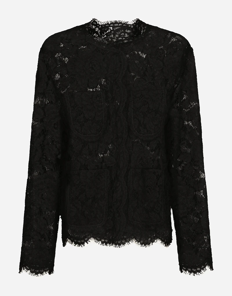 Single-breasted lace jacket