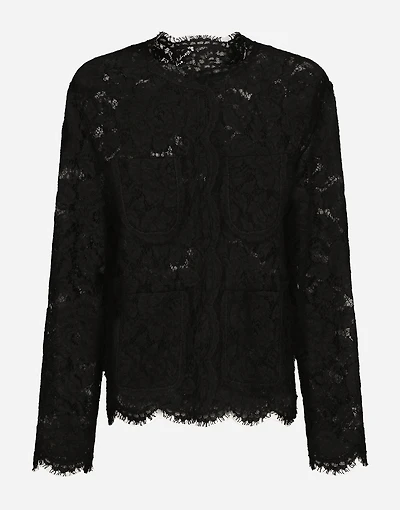 Single-breasted lace jacket