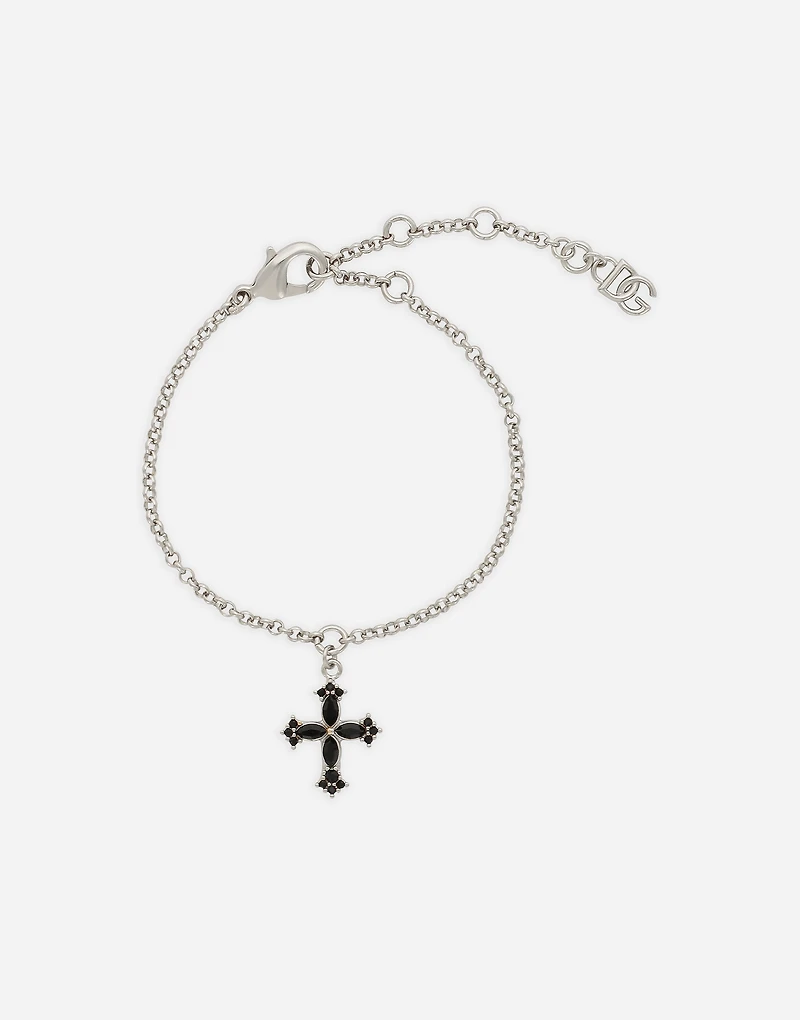 Fine link bracelet with cross charm