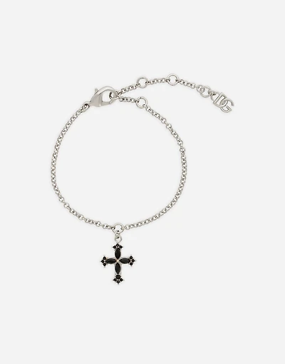 Fine link bracelet with cross charm