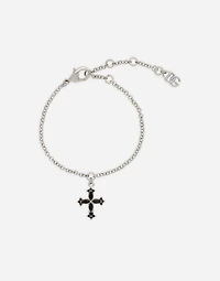 Fine link bracelet with cross charm