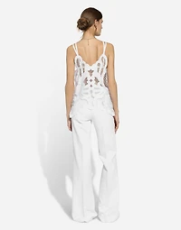Cotton top with cut-out detailing