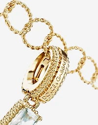 Charm U Lettering 18-carat yellow gold and multicolored gems