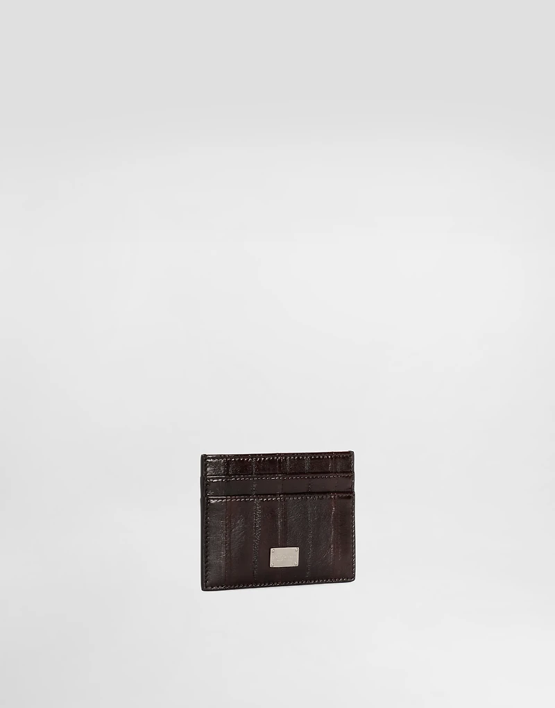 Eel leather card holder