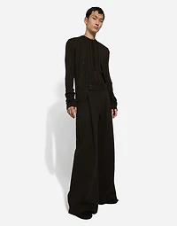 Tailored cotton pants with darts