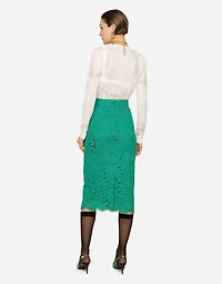 Cashmere and silk cardigan with lace inlay