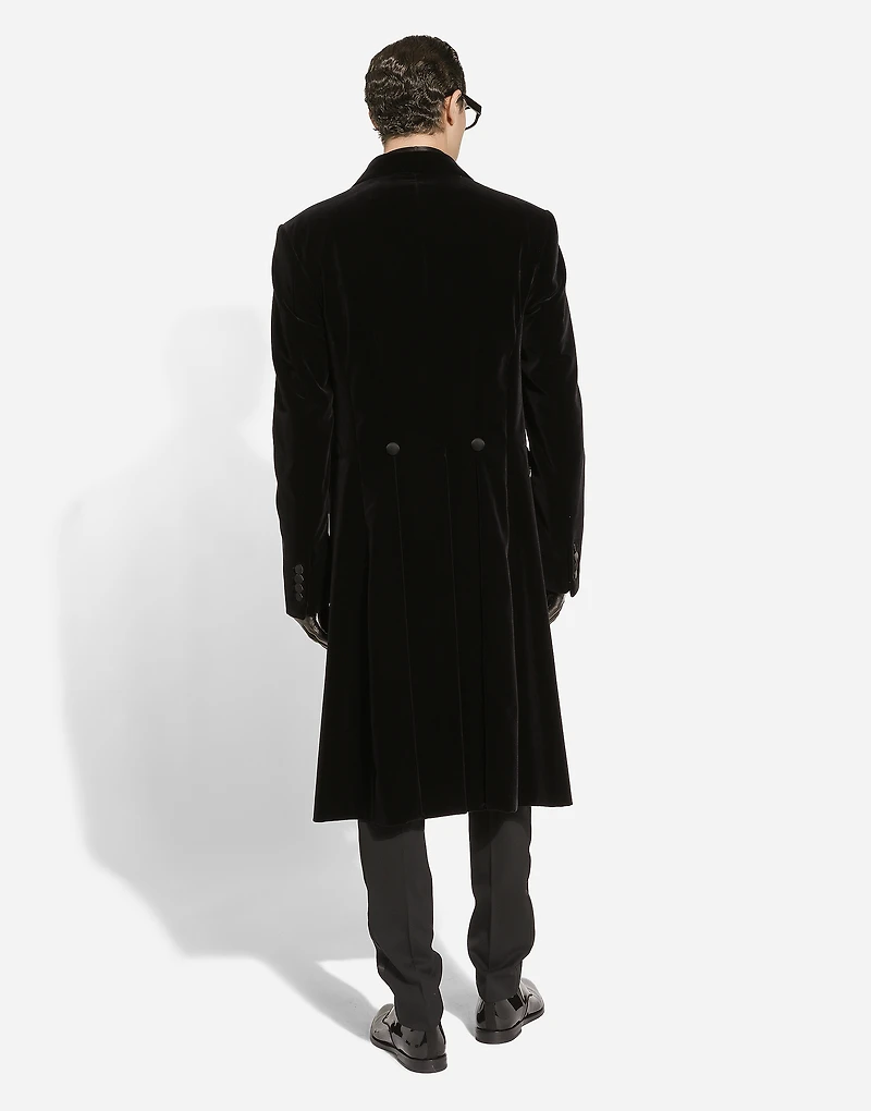 Velvet coat with satin details