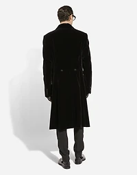 Velvet coat with satin details