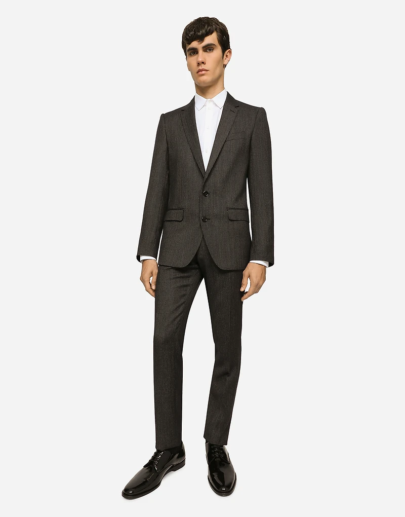 Single-breasted pinstripe wool Martini-fit suit