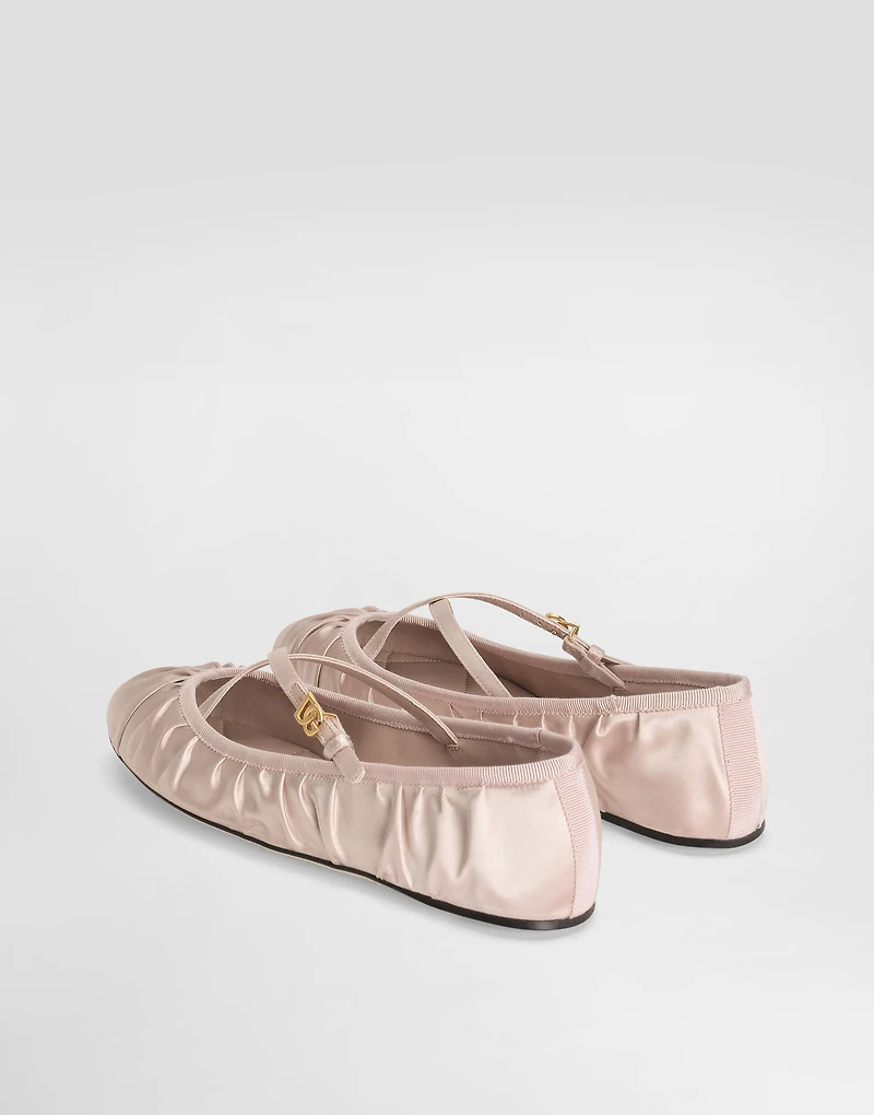 Satin ballet flats
