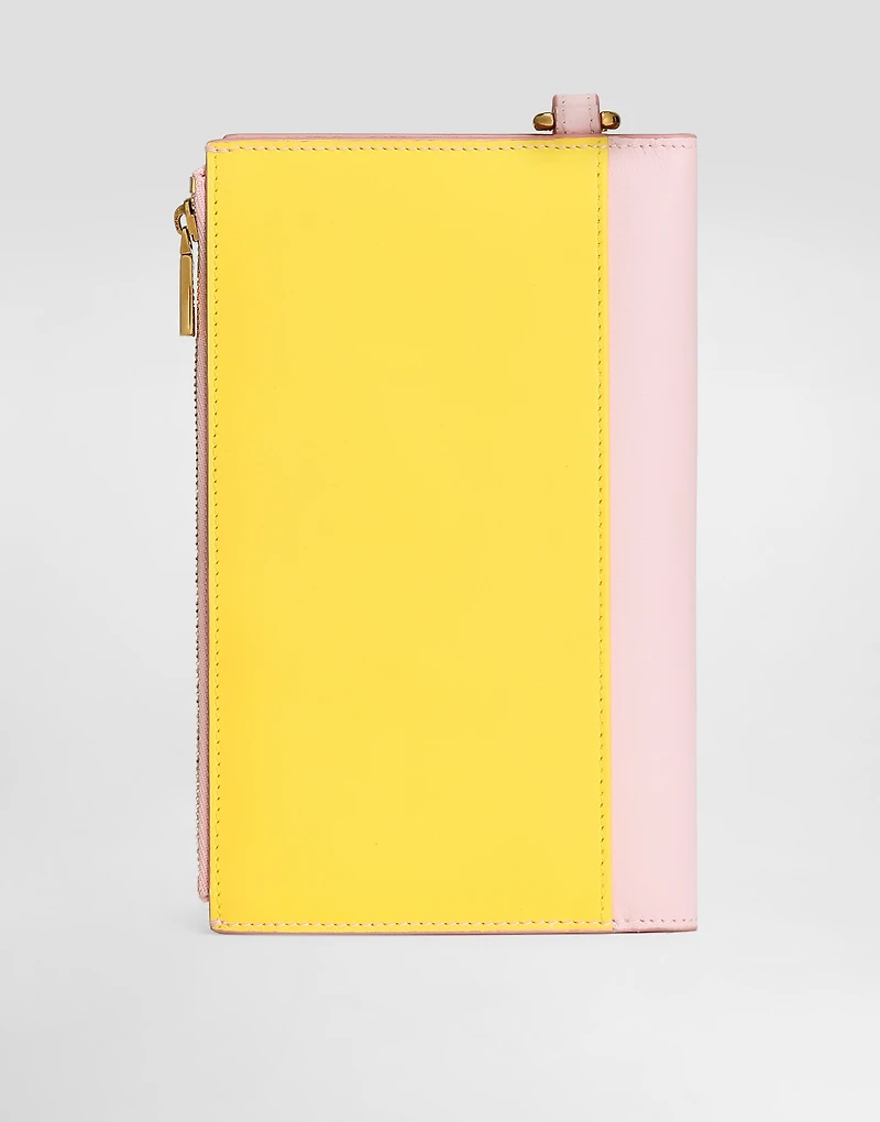Calfskin passport holder with DG logo