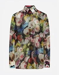 Chiffon shirt with nocturnal flower print