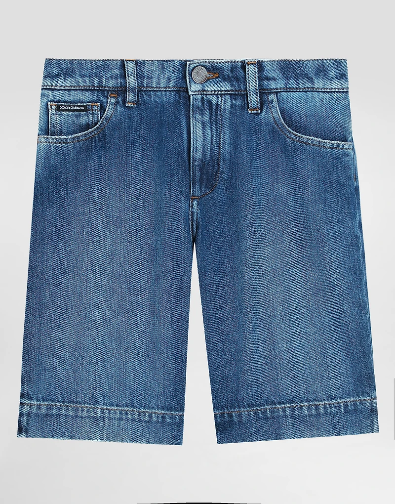 5-pocket denim shorts with Dolce&Gabbana logo