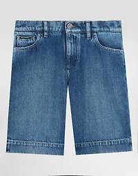 5-pocket denim shorts with Dolce&Gabbana logo
