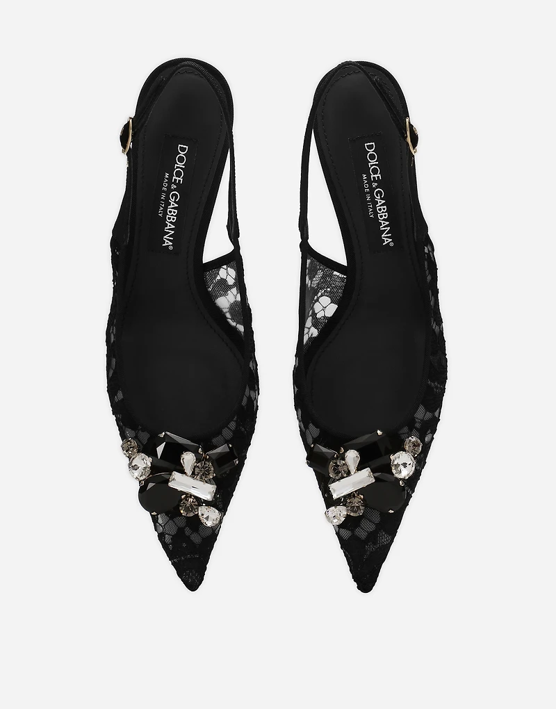 Rainbow lace slingbacks lurex