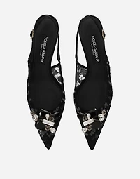 Rainbow lace slingbacks lurex