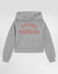 Oversized fleece hoodie with Dolce&Gabbana embroidery