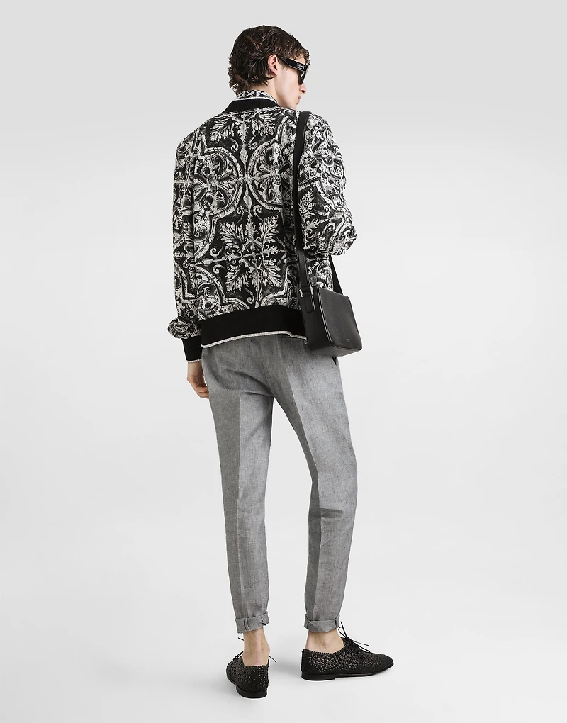 Majolica-print cordonetto lace jacket