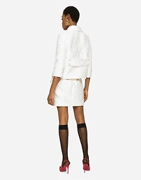 Short brocade skirt with DG logo