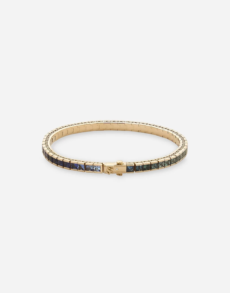 Rainbow Bracelet
 18 carat yellow gold and multicolored sapphires