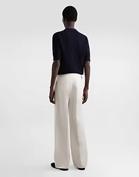 Micro-pattern cotton polo shirt