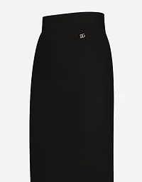 Stretch viscose knit pencil skirt with DG logo