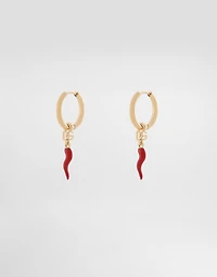 Creole earrings with horn