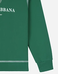 Jersey hoodie with contrasting stitching and Dolce&Gabbana logo