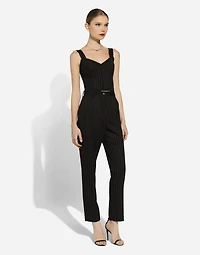 Pinstripe wool corset top