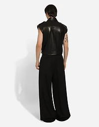 Leather vest with multiple pockets