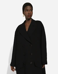 Oversize coat double wool crepe
