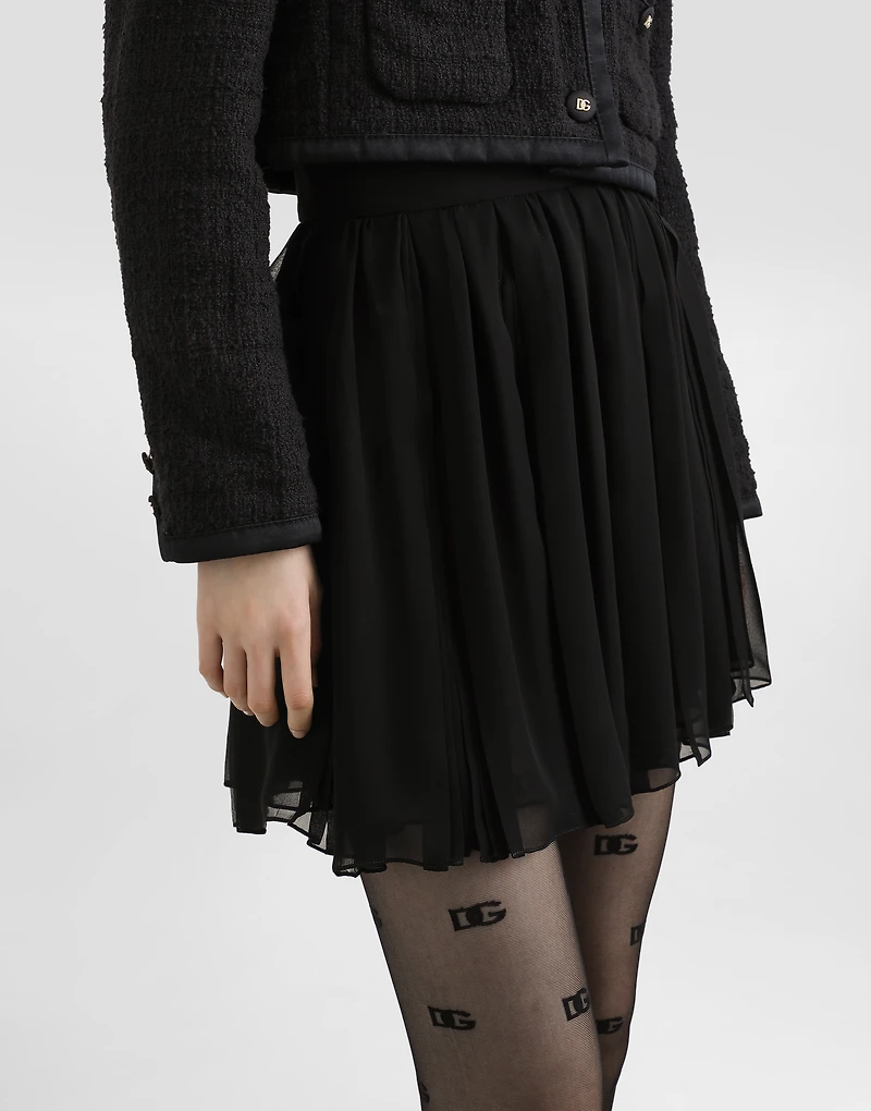 Pleated chiffon skirt