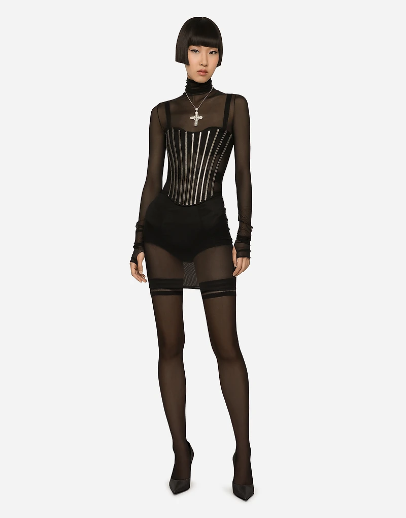 KIM DOLCE&GABBANA Tulle corset belt with boning
