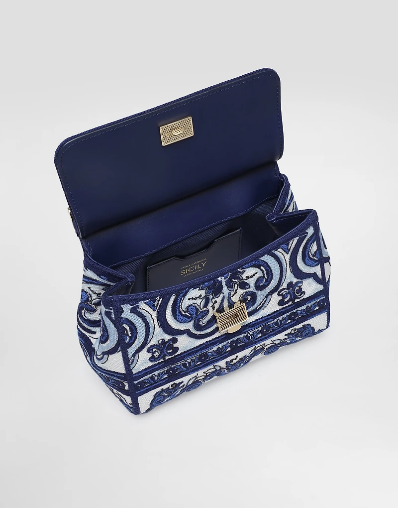 Medium Sicily handbag with Majolica embroidery