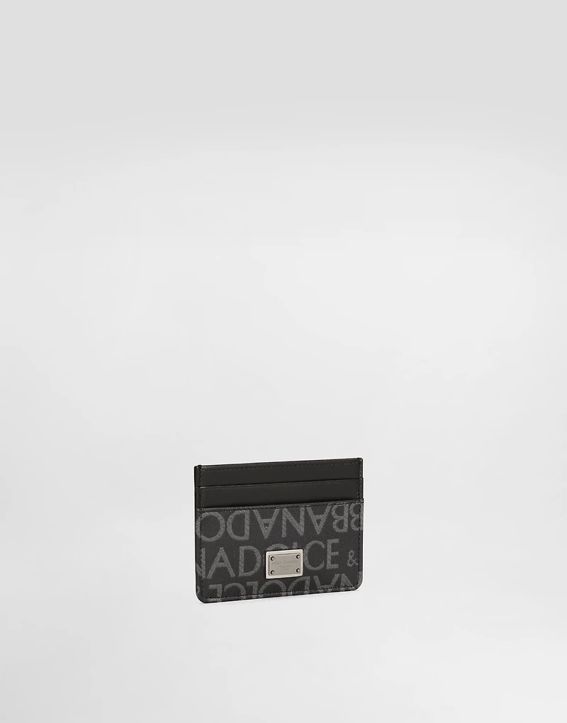 Coated jacquard card holder