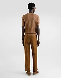 Silk round-neck sweater with all-over DG logo embroidery
