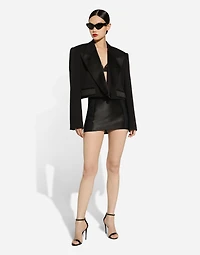 Marquisette and lace miniskirt with corset details
