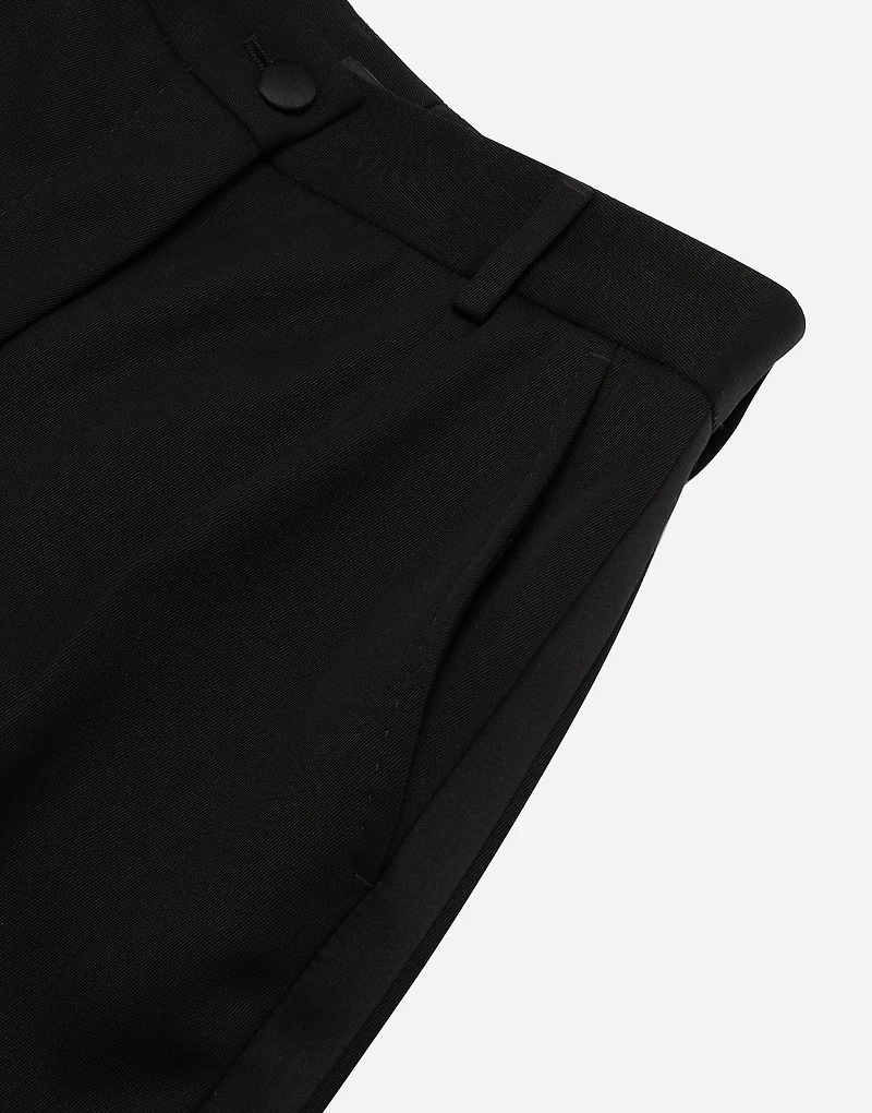 High-waisted wool gabardine cigarette pants