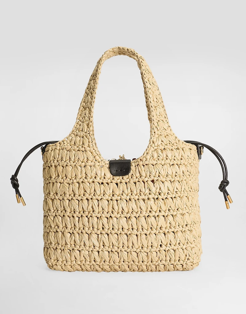 Raffia crochet shopping bag