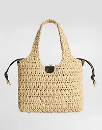 Raffia crochet shopping bag