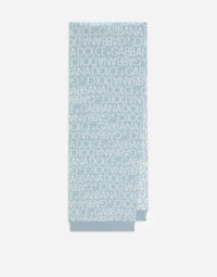 Knit scarf with all-over jacquard logo